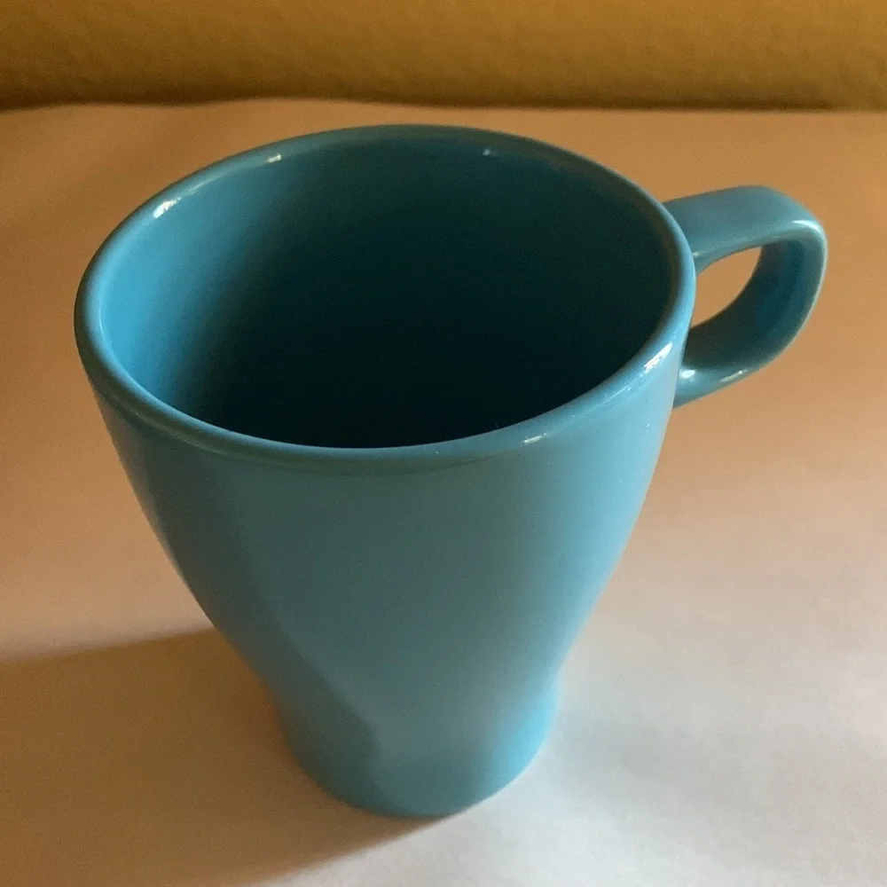 4” blue Ikea coffee cup tea glass mug new